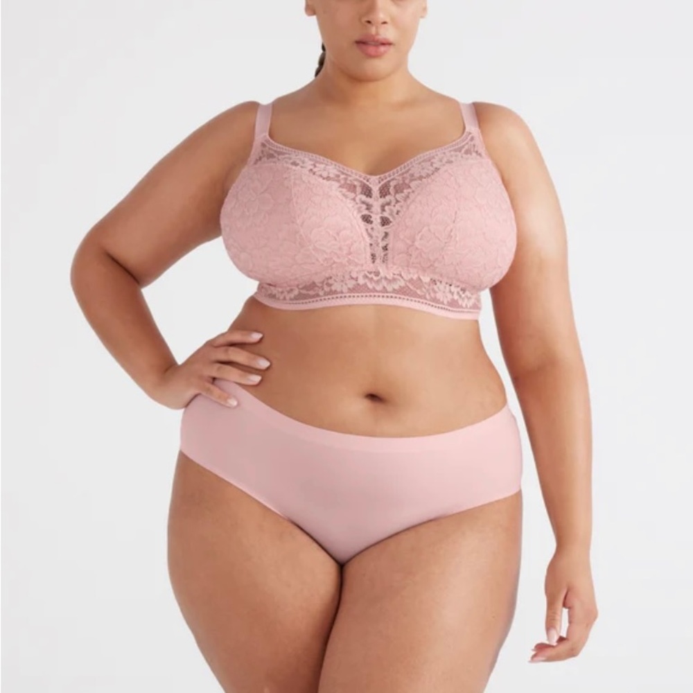 Knix Lace Longline Bra, xs+, rosewater, NWT